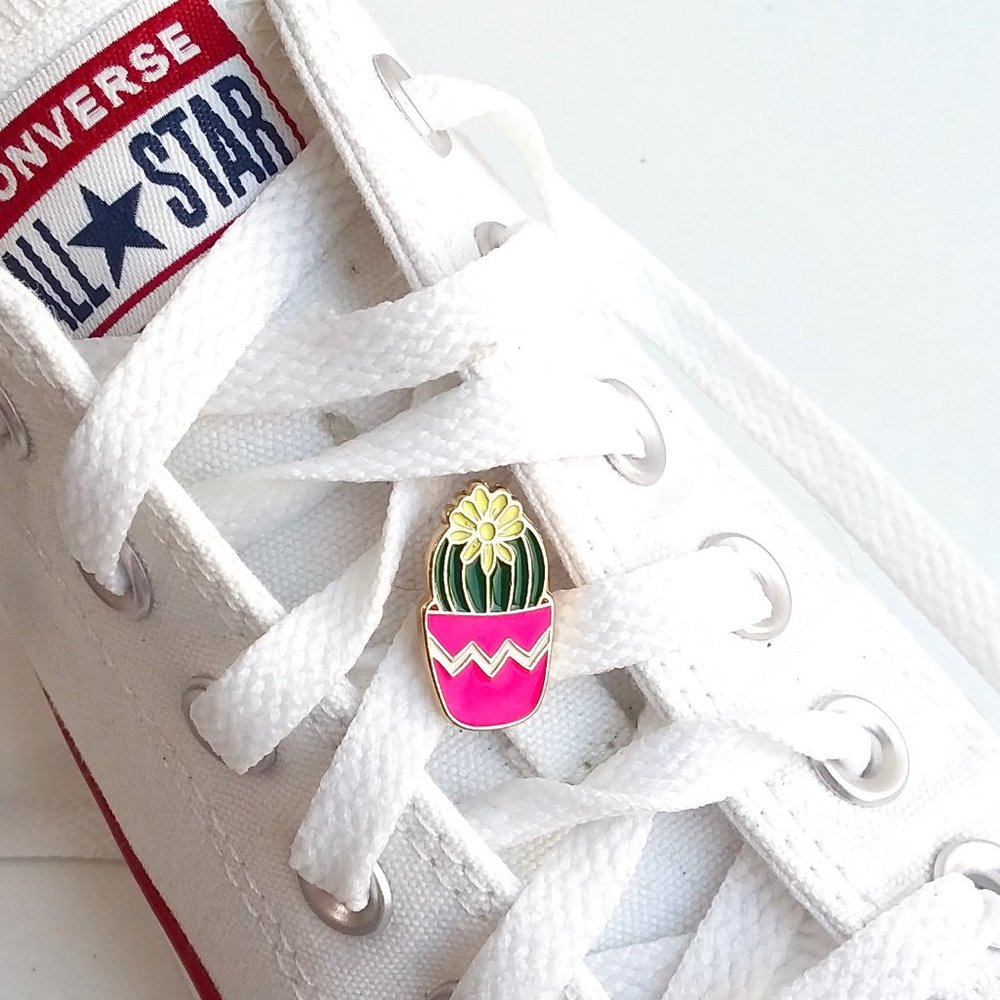 Cactus shoe charm    Barrel cactus succulent   Roller Skates shoelace shoe charm